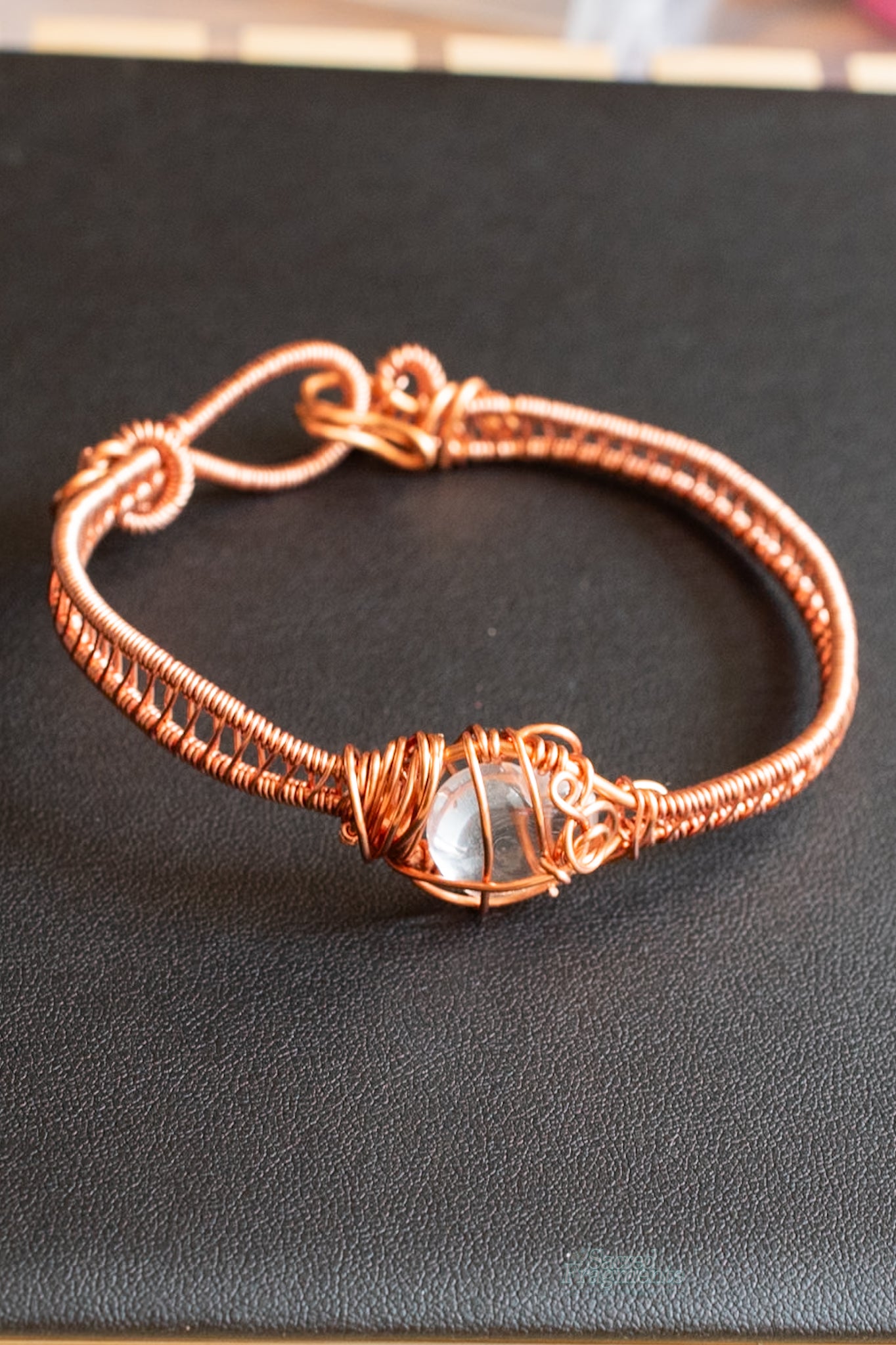Powerful Quartz Heart Copper Weaved Bracelet
