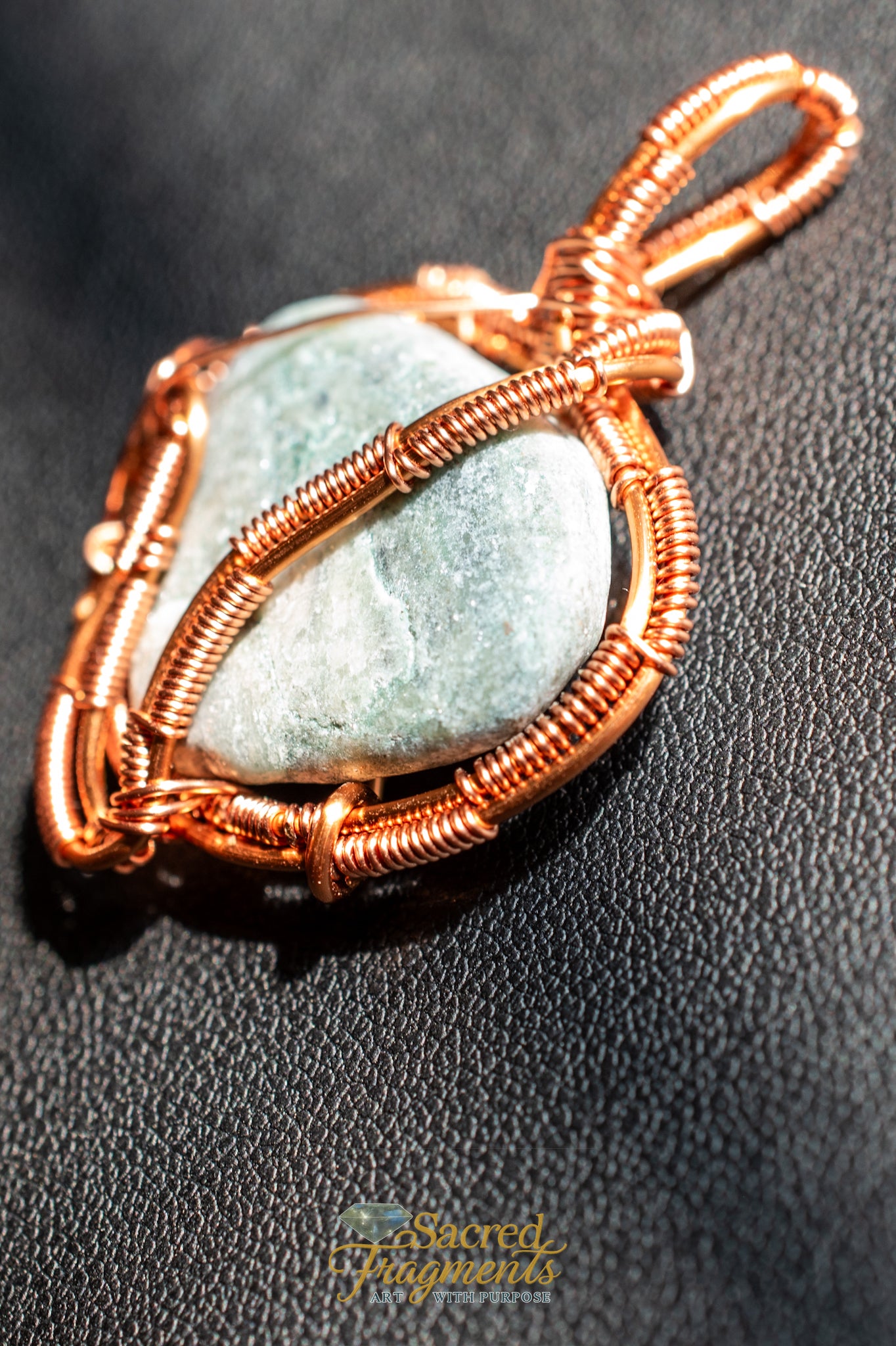 Mariposite Copper Wrapped Pendant