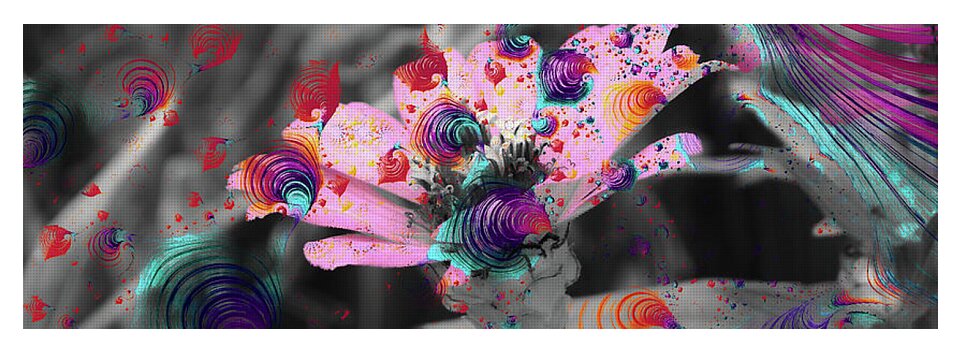 Colorful Spirals and Pink Flower 2 - Yoga Mat