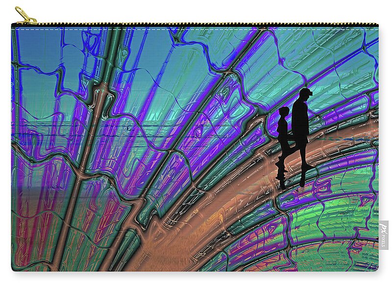 Father and Daughter Silhouette Fractals Design 1 - Zip Pouch