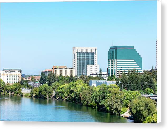 Sacramento City and river 1 - Canvas Print