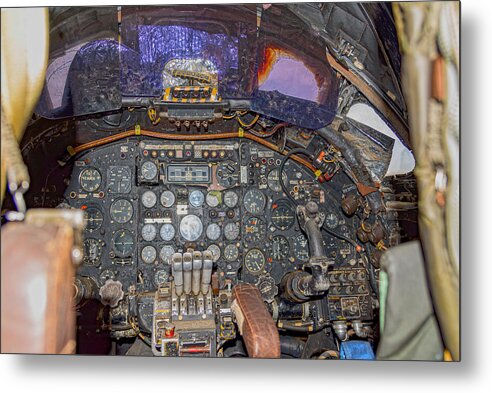 Castle Air Force Base Inside the Cockpit 2 - Metal Print
