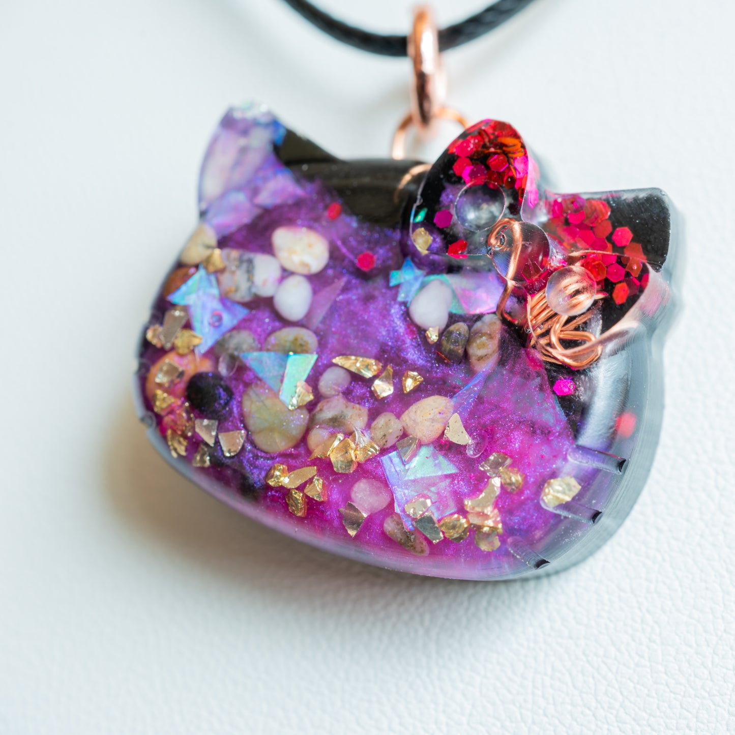 Cosmic Kitty Face Orgone Pendant