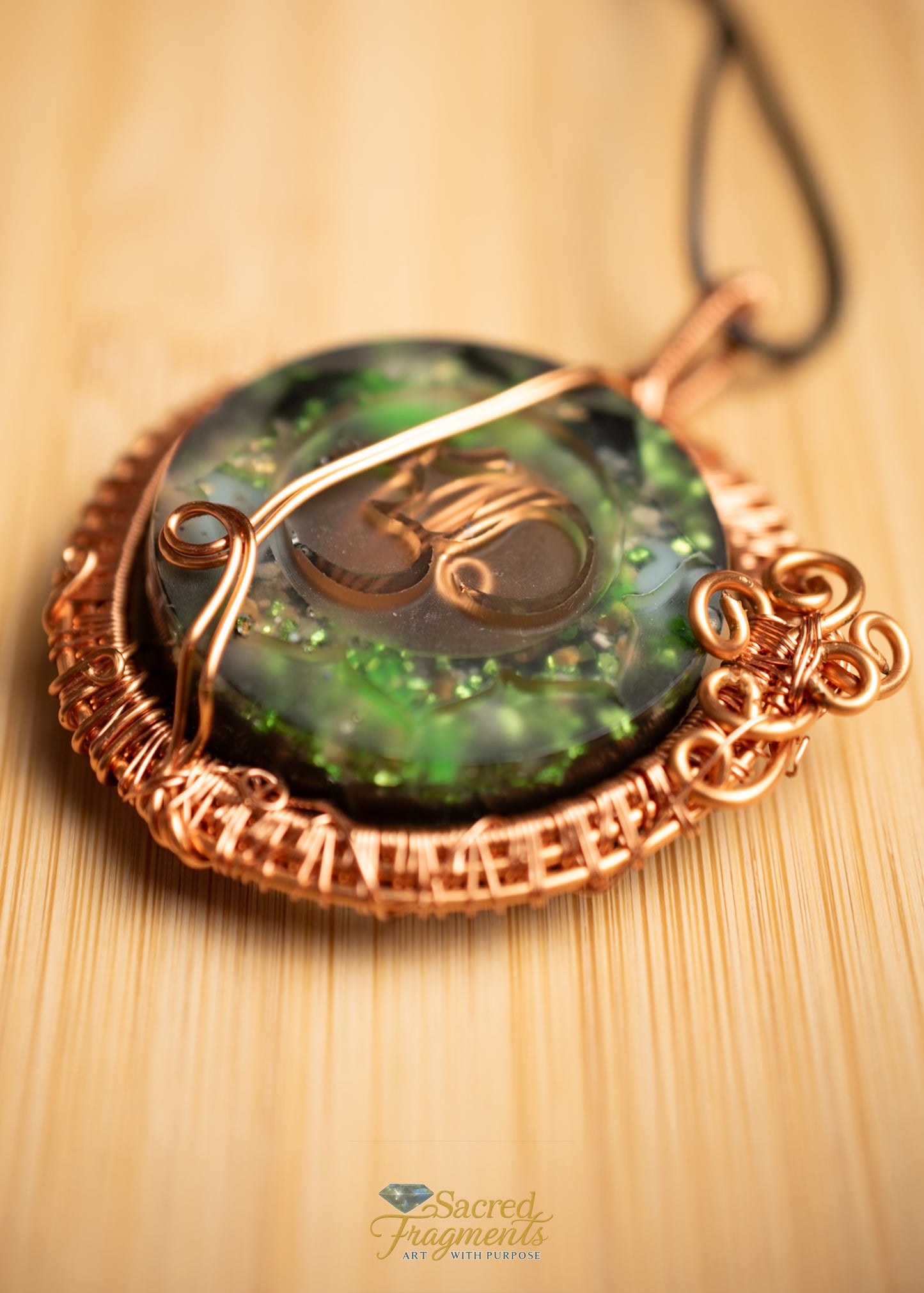 Om Orgonite Wire Wrapped Pendant