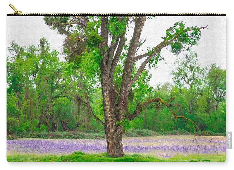 Lavender Flowers Landscape 3 - Zip Pouch