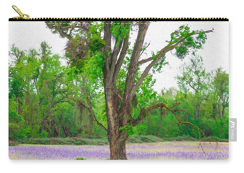 Lavender Flowers Landscape 3 - Zip Pouch