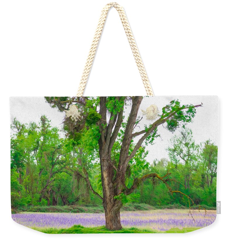 Lavender Flowers Landscape 3 - Weekender Tote Bag
