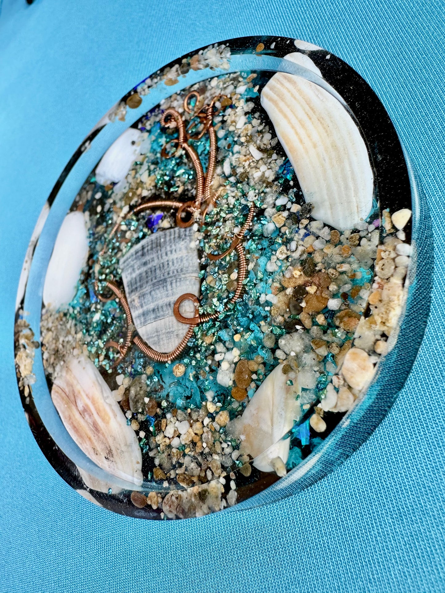 Beachy Sand and Sea Shungite Coaster