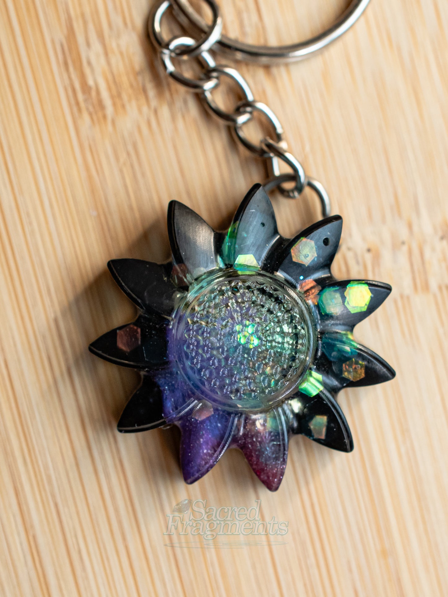 Shungite Sunflower Keychain