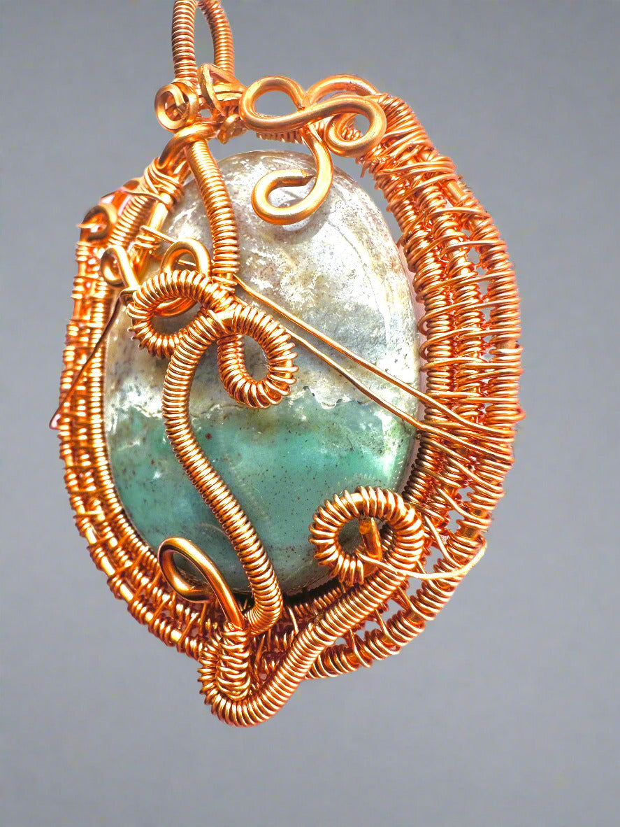 Supreme Nurturer Ocean Jasper Copper wrapped Pendant