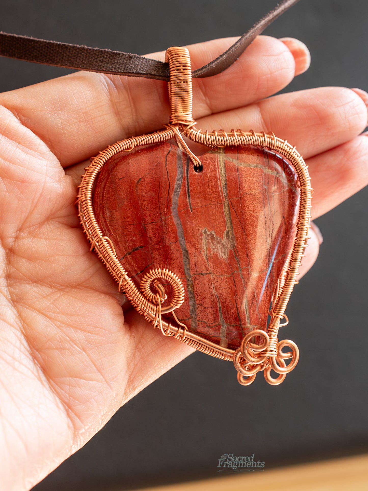 Red Jasper Heart Pendant