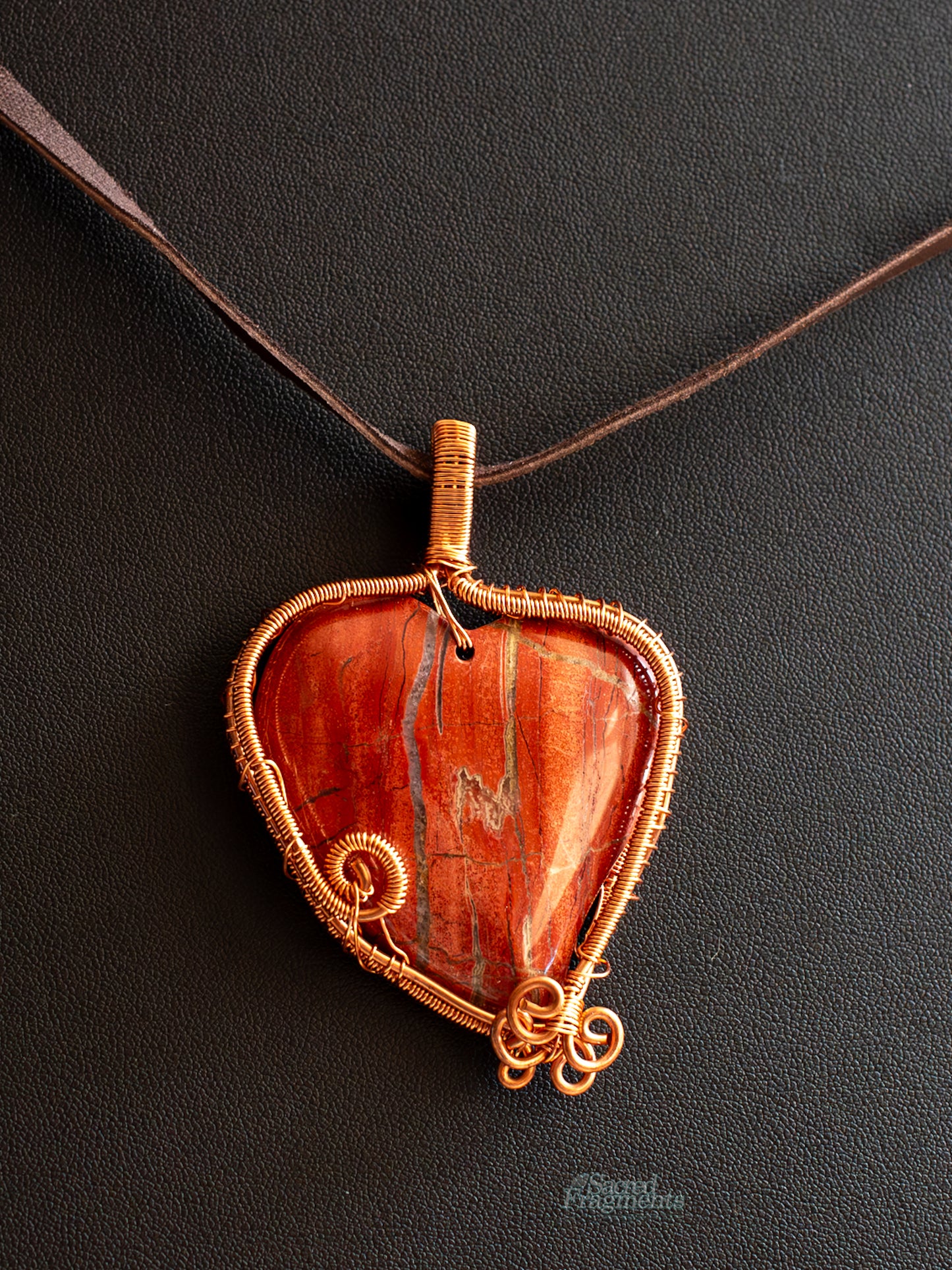 Red Jasper Heart Pendant