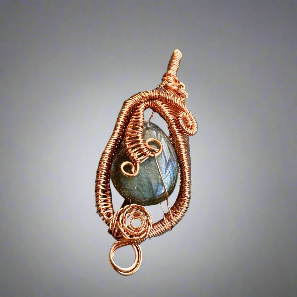 Labradorite Crystal Copper Wrapped - Protection Amulet