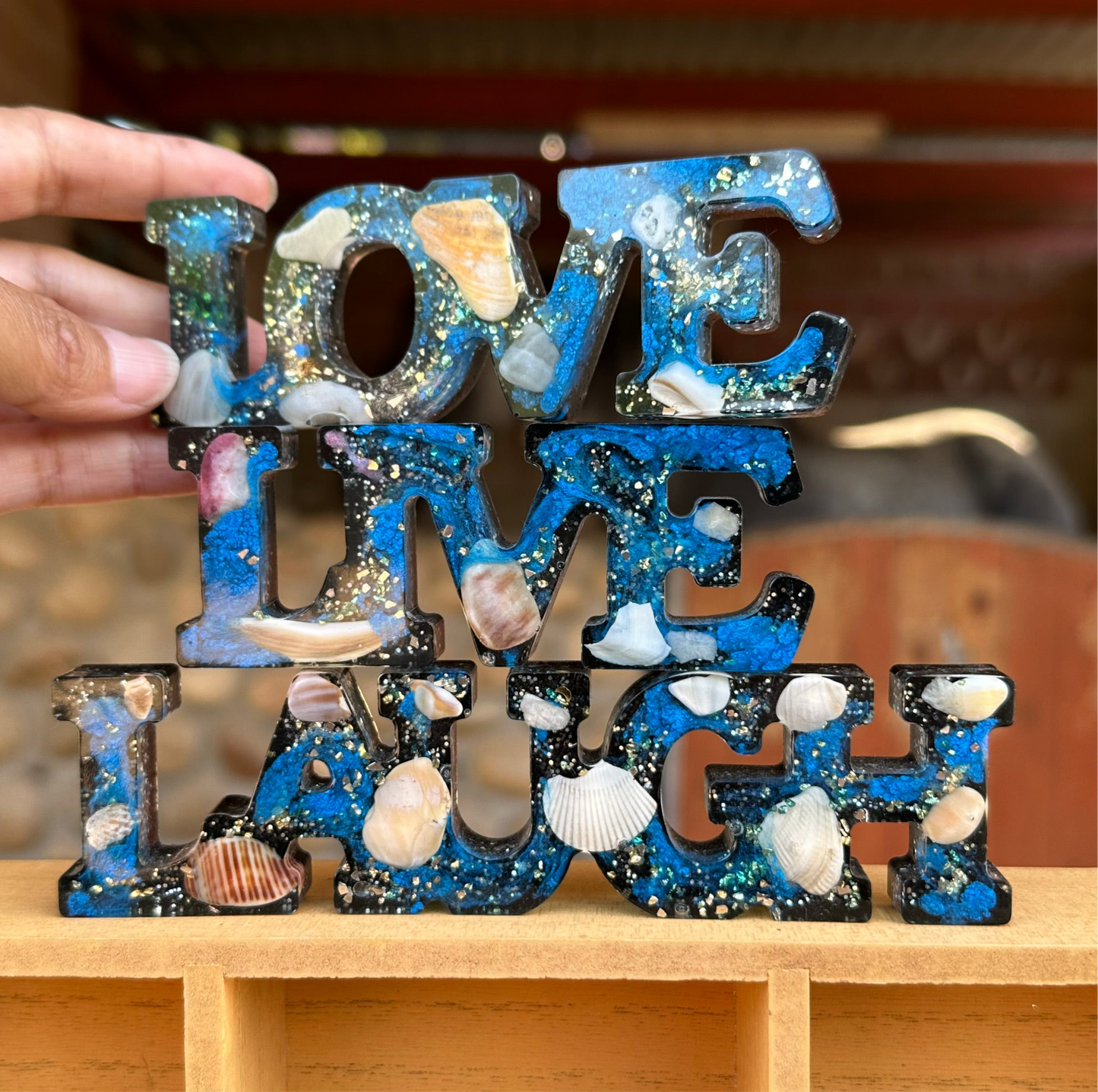 Live Love Laugh Sea Inspired Shungite Protection Decor