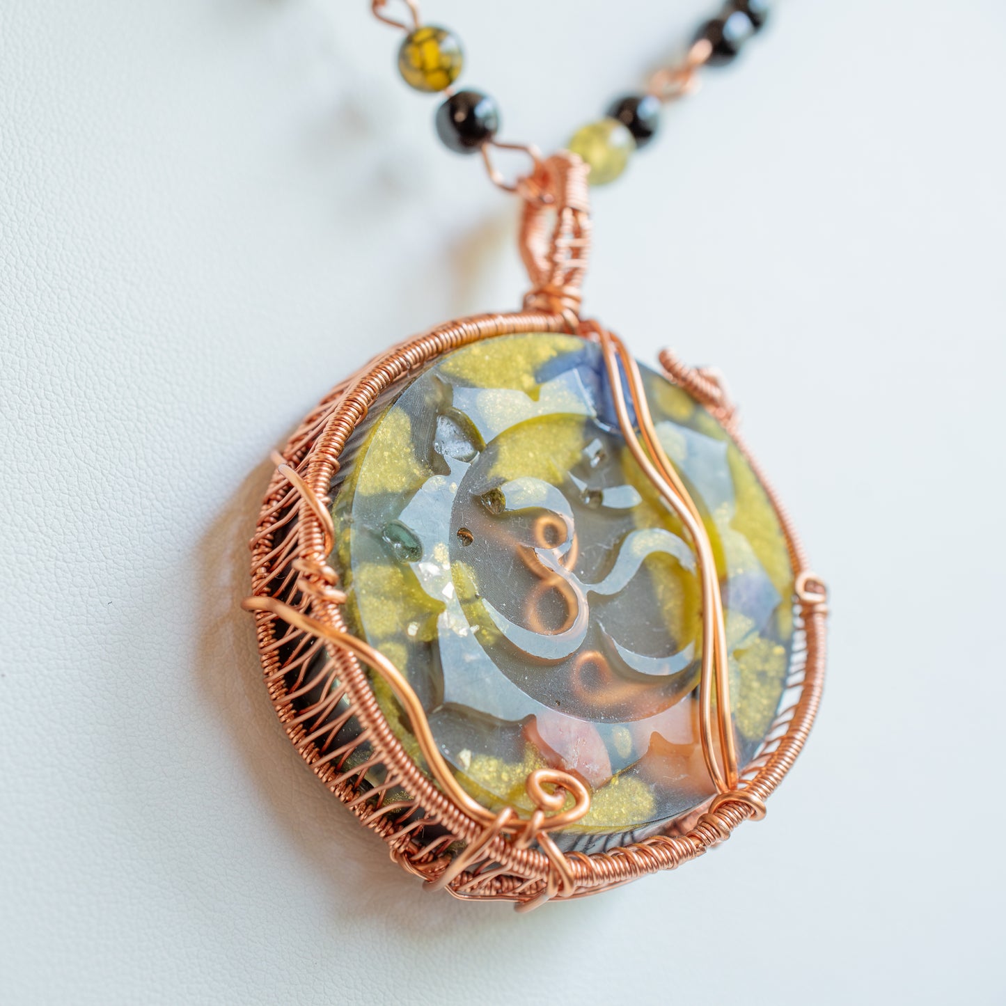 Ohm Symbol Orgone Pendant Shungite Stone- EMF protection