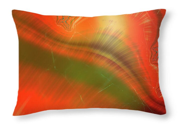 Abstract Oranges and Greens - Throw Pillow