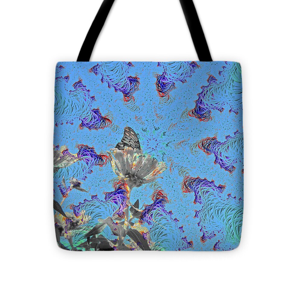 All attention on the Butterfly and Flower Art - Tote Bag