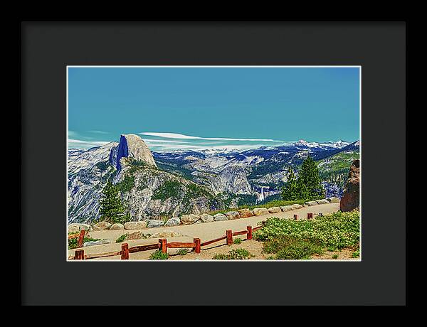 Amazing Glacier Point Landscape of Half Dome and Waterfall - Framed Print
