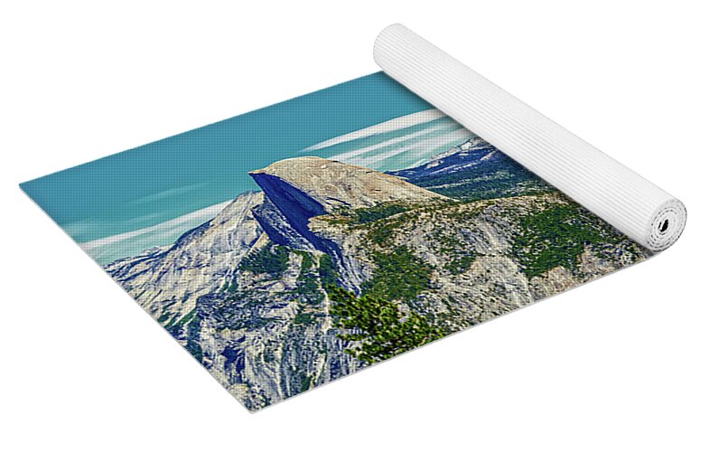 Amazing Glacier Point Landscape of Half Dome and Waterfall - Yoga Mat