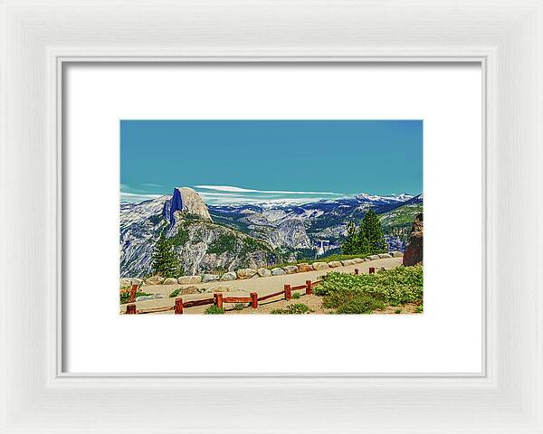 Amazing Glacier Point Landscape of Half Dome and Waterfall - Framed Print