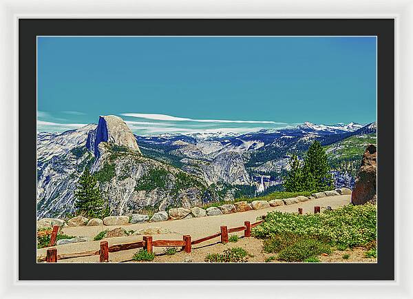 Amazing Glacier Point Landscape of Half Dome and Waterfall - Framed Print
