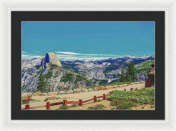 Amazing Glacier Point Landscape of Half Dome and Waterfall - Framed Print