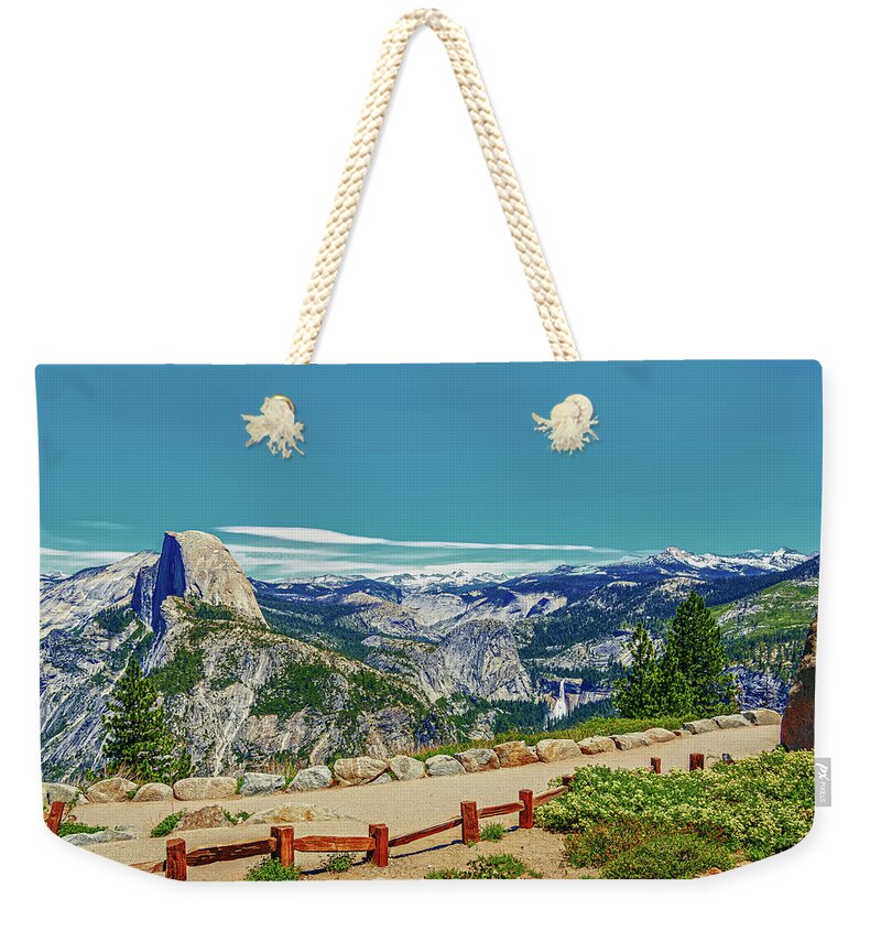 Amazing Glacier Point Landscape of Half Dome and Waterfall - Weekender Tote Bag