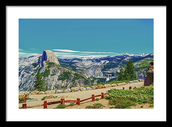Amazing Glacier Point Landscape of Half Dome and Waterfall - Framed Print