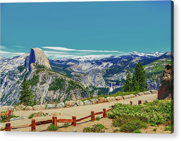 Amazing Glacier Point Landscape of Half Dome and Waterfall - Acrylic Print