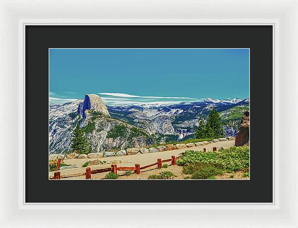 Amazing Glacier Point Landscape of Half Dome and Waterfall - Framed Print