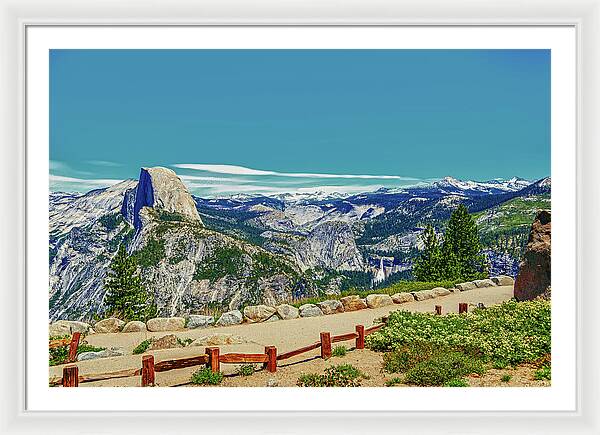 Amazing Glacier Point Landscape of Half Dome and Waterfall - Framed Print
