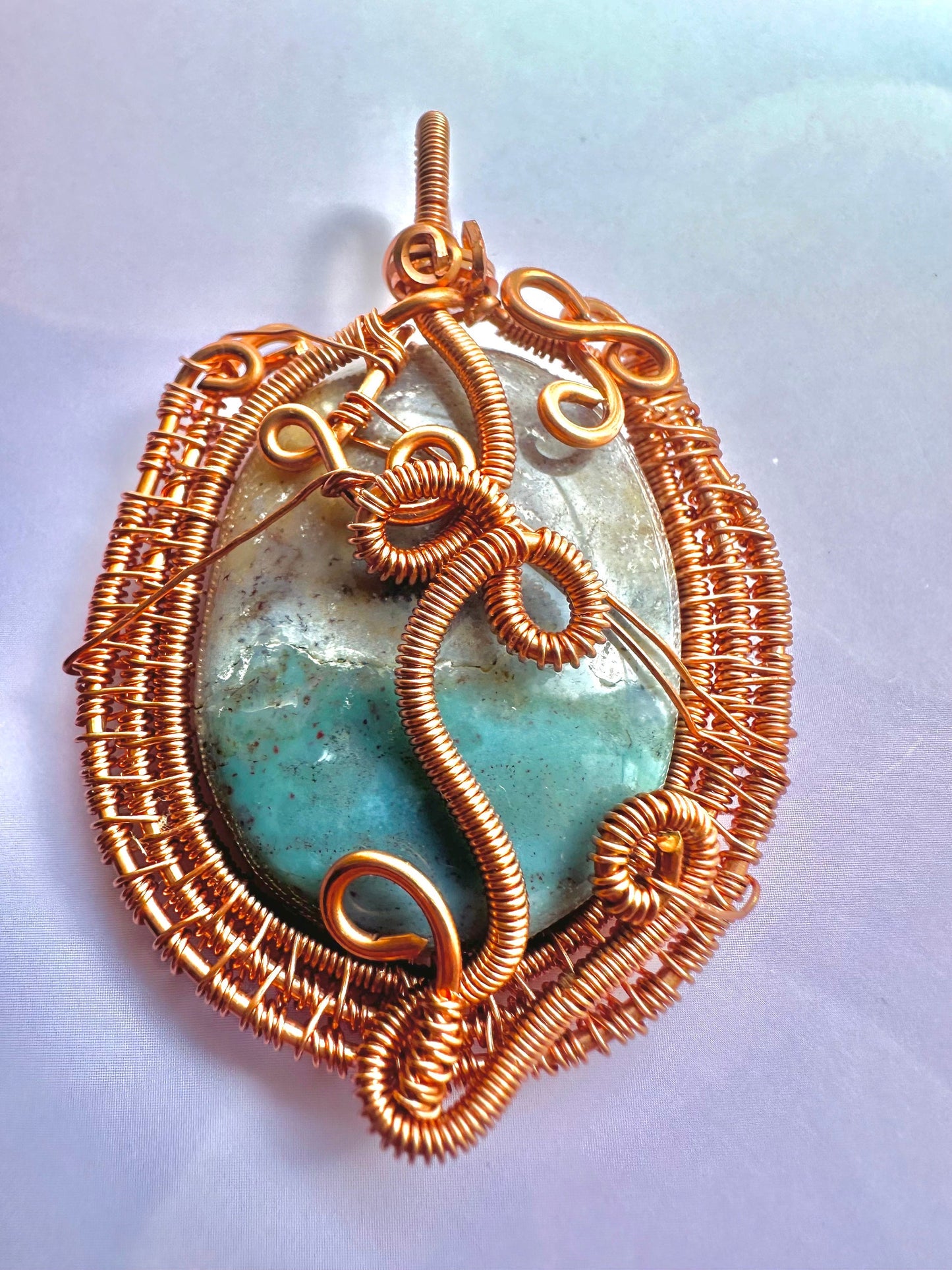 Supreme Nurturer Ocean Jasper Copper wrapped Pendant