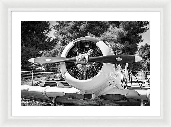 Black and White Castle Airforce Resident Airplane - Framed Print