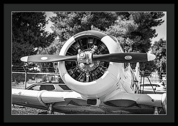 Black and White Castle Airforce Resident Airplane - Framed Print