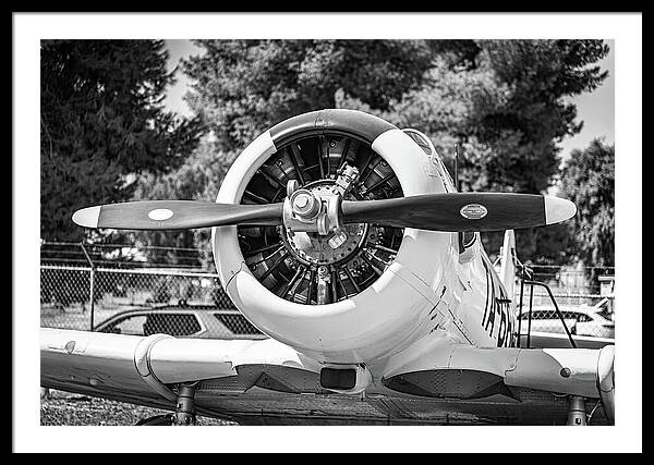 Black and White Castle Airforce Resident Airplane - Framed Print