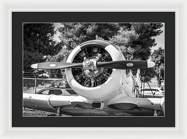 Black and White Castle Airforce Resident Airplane - Framed Print