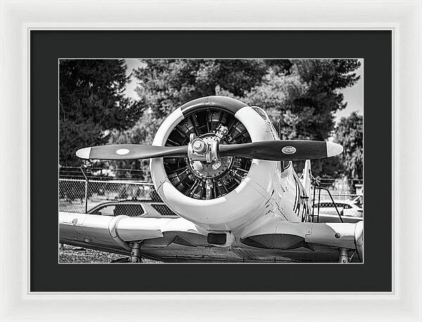 Black and White Castle Airforce Resident Airplane - Framed Print