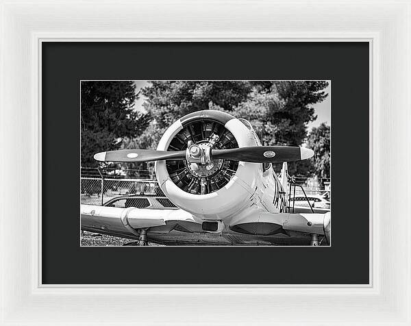 Black and White Castle Airforce Resident Airplane - Framed Print