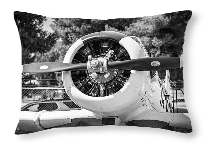 Black and White Castle Airforce Resident Airplane - Throw Pillow