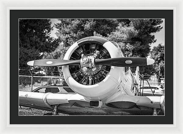 Black and White Castle Airforce Resident Airplane - Framed Print