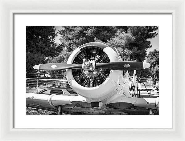 Black and White Castle Airforce Resident Airplane - Framed Print