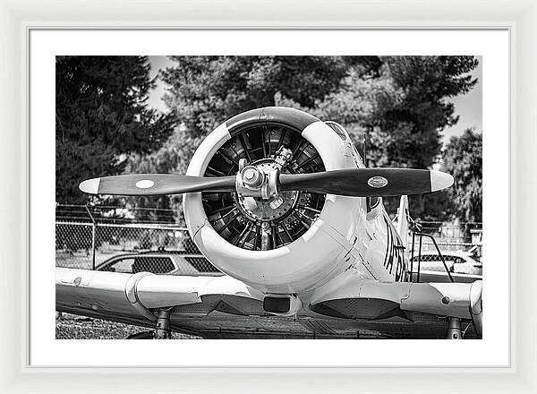 Black and White Castle Airforce Resident Airplane - Framed Print