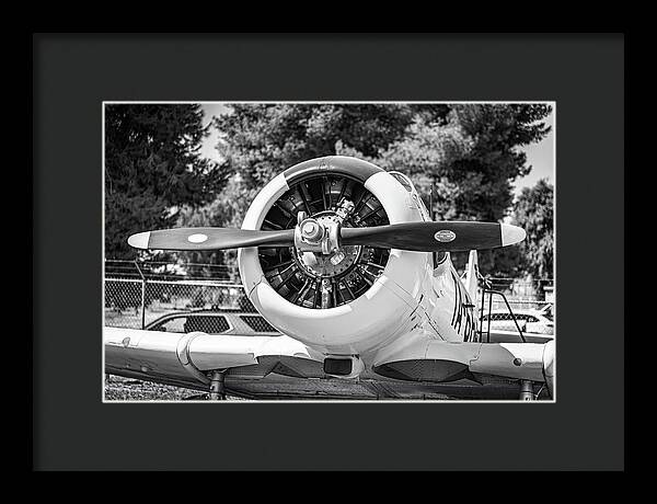 Black and White Castle Airforce Resident Airplane - Framed Print