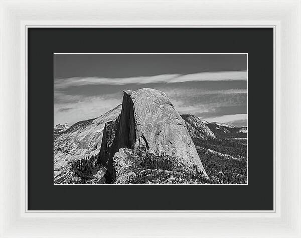 Black and White Landscape of Hal Dome - Framed Print