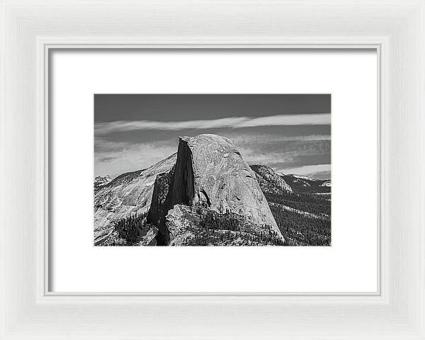Black and White Landscape of Hal Dome - Framed Print
