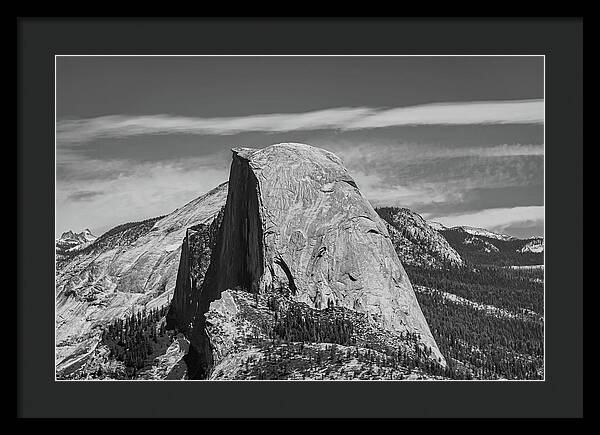 Black and White Landscape of Hal Dome - Framed Print