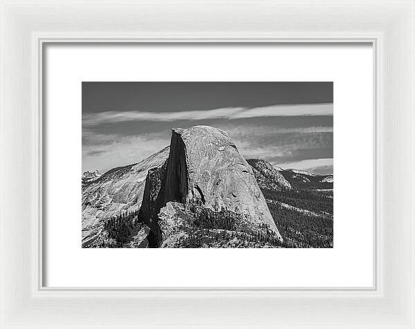 Black and White Landscape of Hal Dome - Framed Print