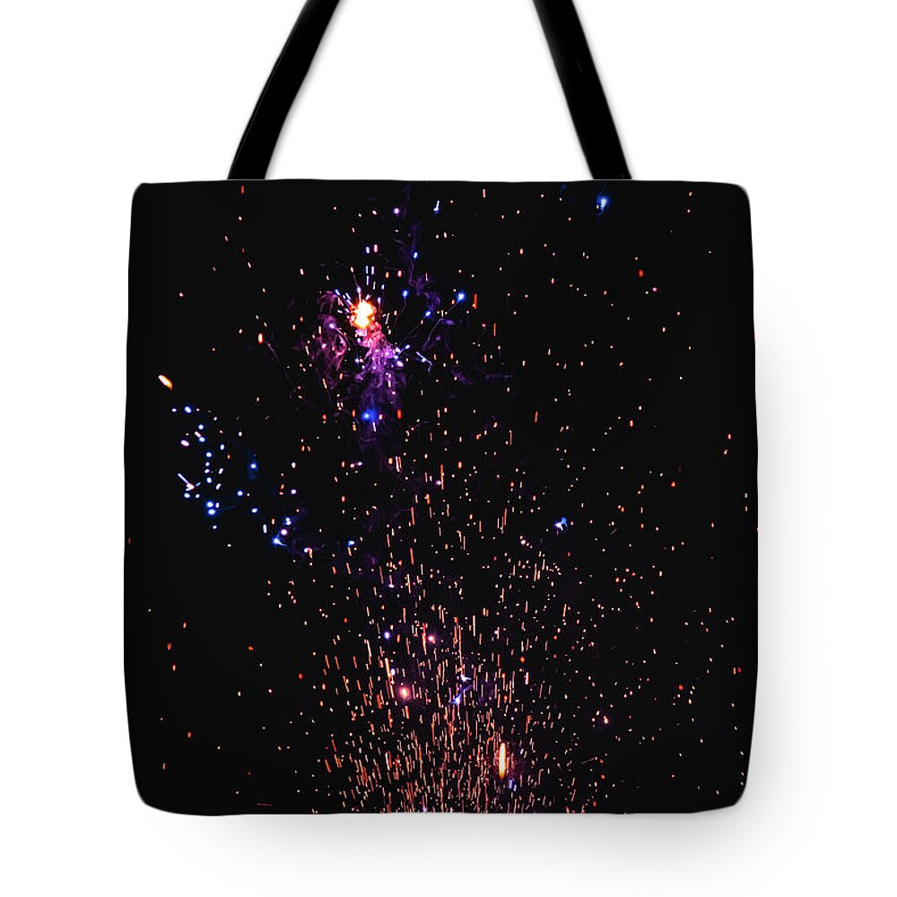 Blasted Colors of Fireworks in the sky - Tote Bag