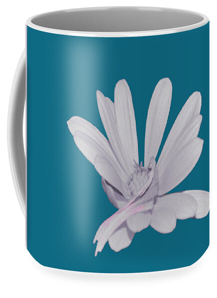 Blessed White Flower in a Blue Background - Mug