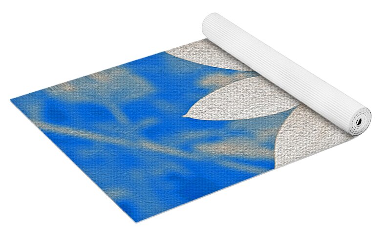 Blue and white Sunflower - Yoga Mat